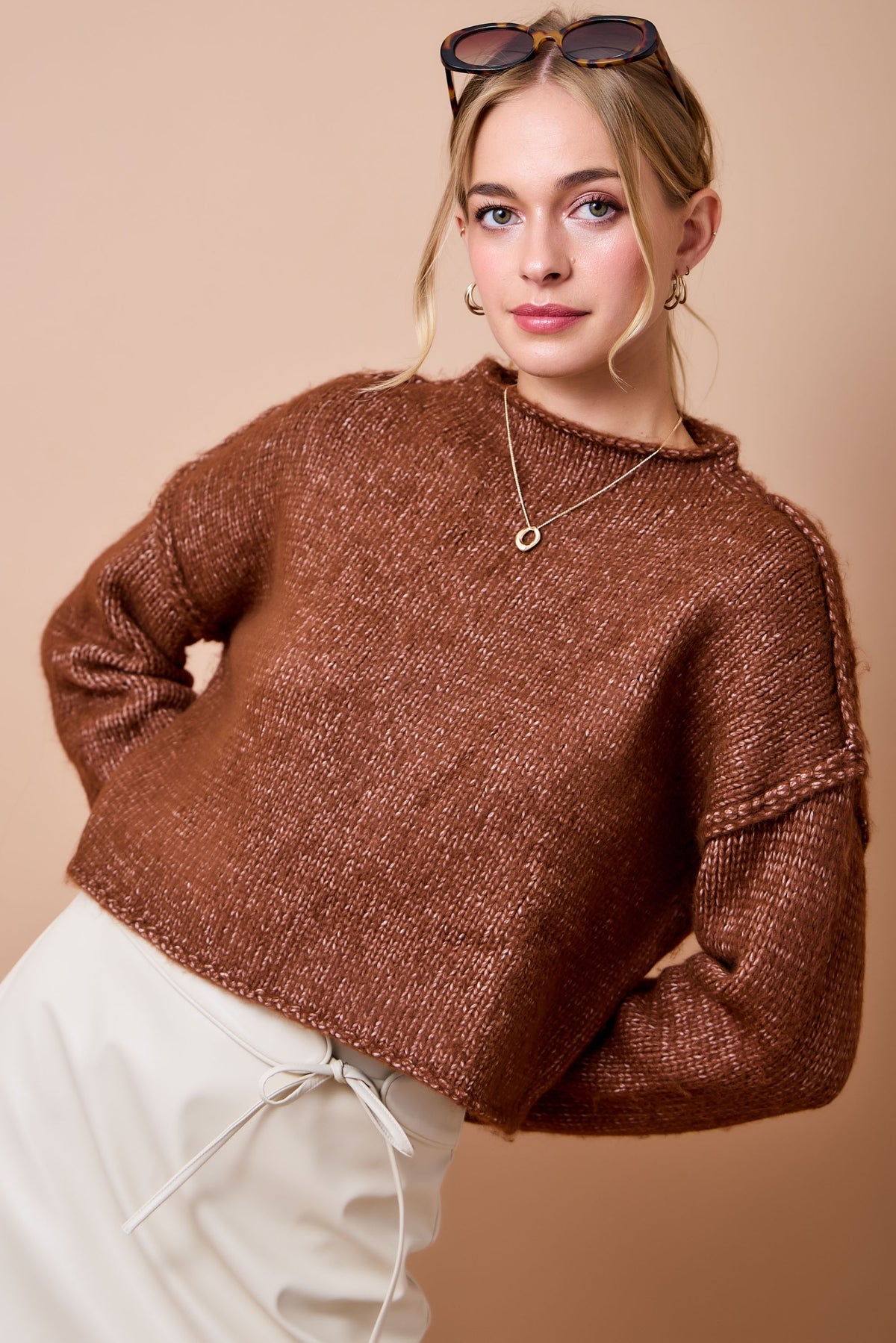 Maple Chocolate Cropped Sweater
