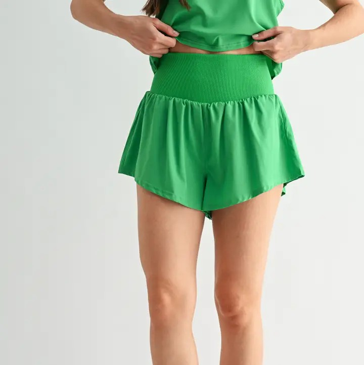 Braylin Green High Wasted Shorts