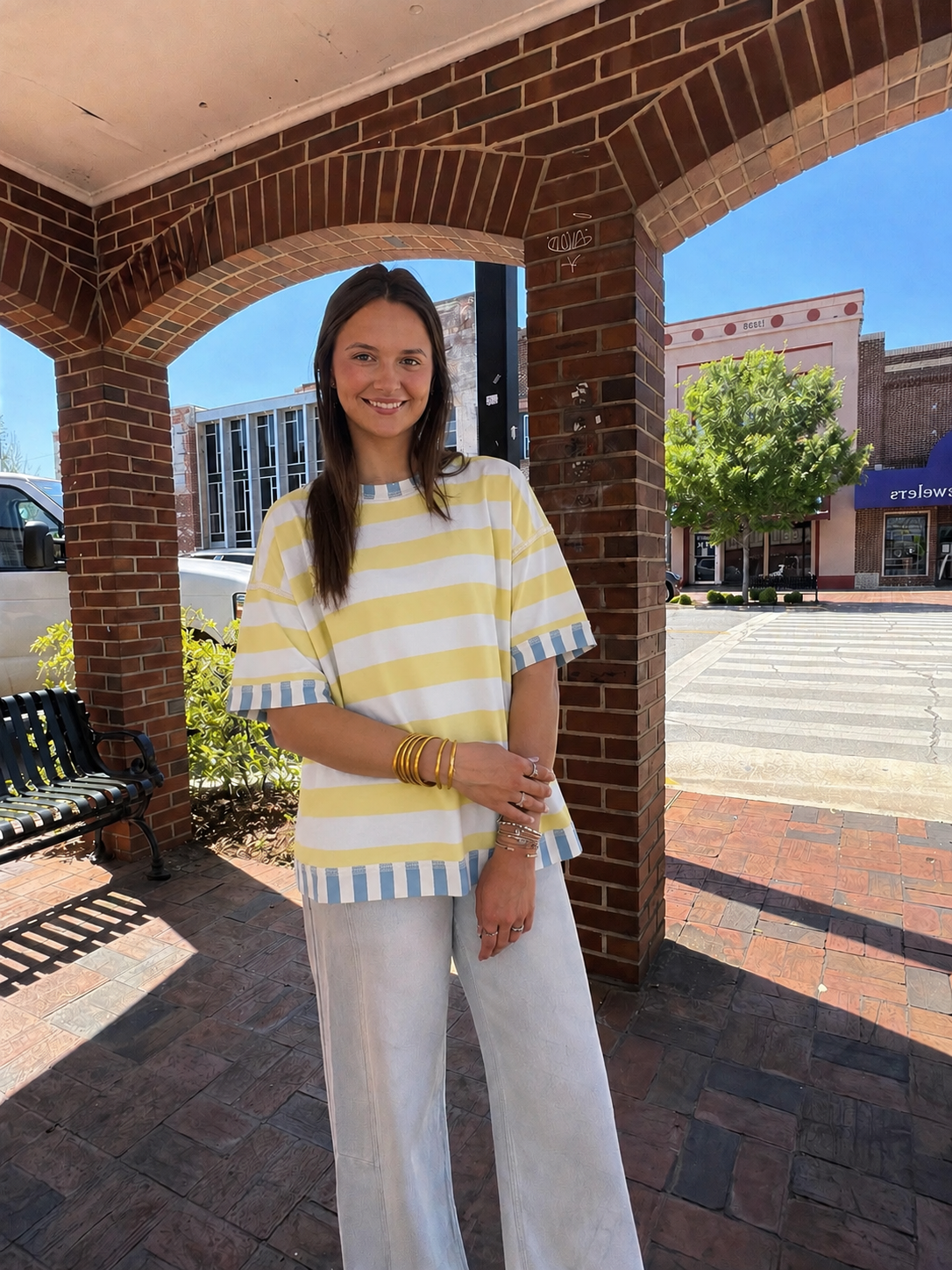 Indie Yellow Stripe Top