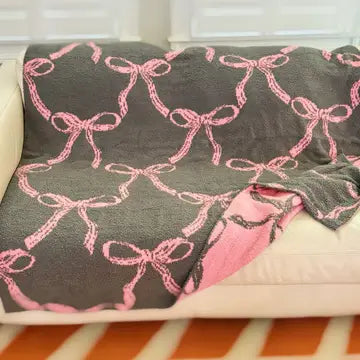 Gray Bow Blanket