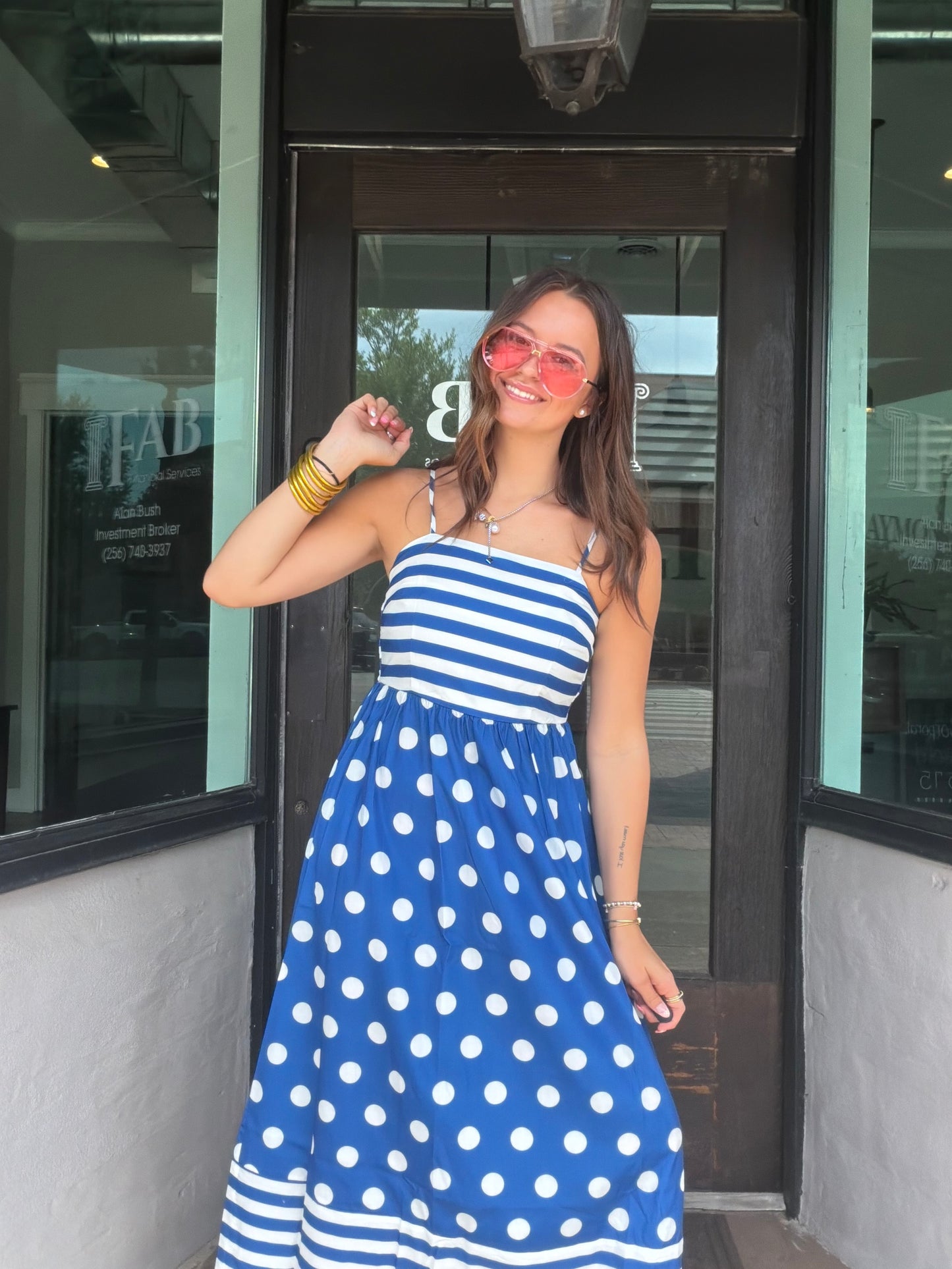 Indie Blue Poka Dot Dress
