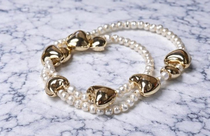 Harper Heart with pearl bracelet