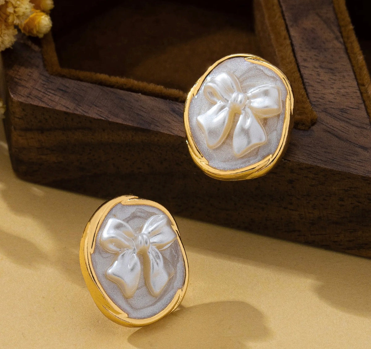 Annie Pearl Bow Studs