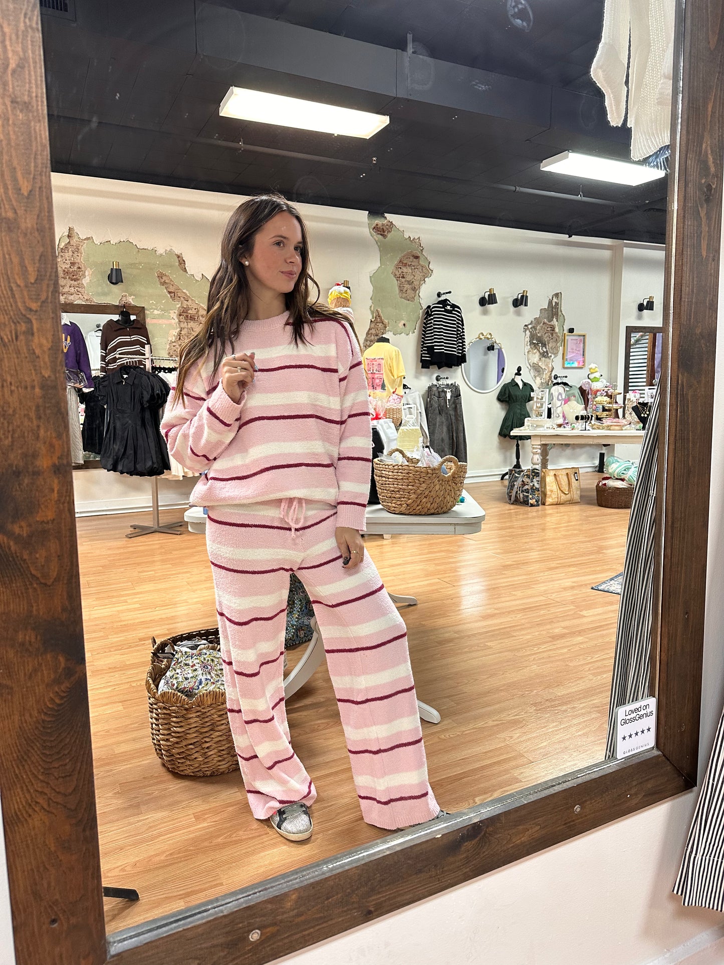 Bella Striped Fuzzy Top