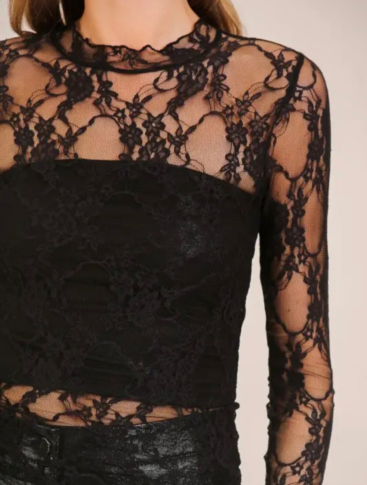 Nova Black Lace Top