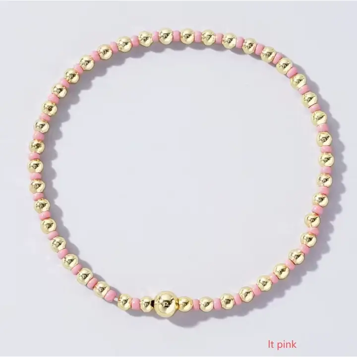 Avery Boho Light Pink Beaded Bracelet