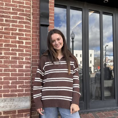 Ruby Brown Half Zip Sweater