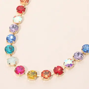 Goldie Colorful Rhinstone Necklace