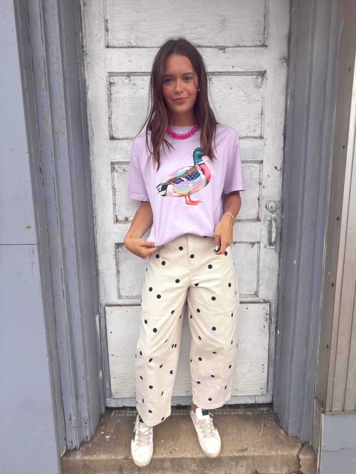 Goldie Polka Dot Barrel Jeans