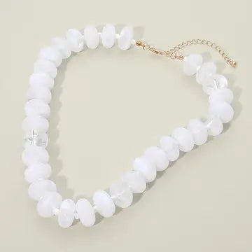 Goldie White Chunky Necklace