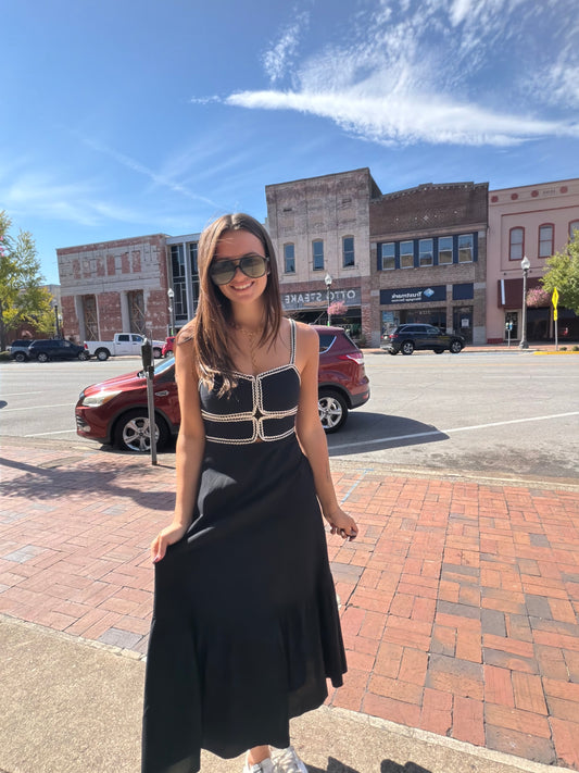 Maeve Neckline Midi Dress