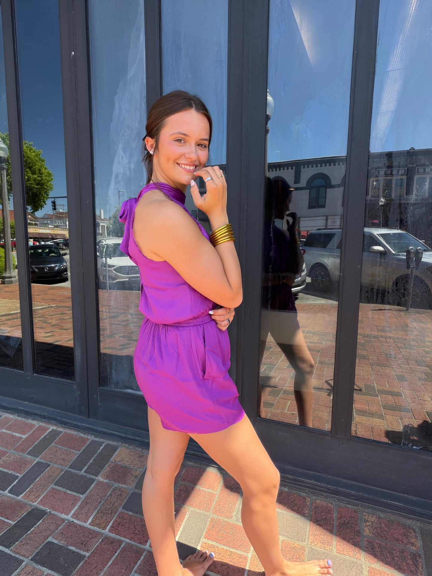 Ruby Purple Lace Romper