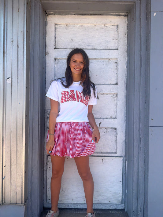 Palmer Red Gingham Bubble Skirt