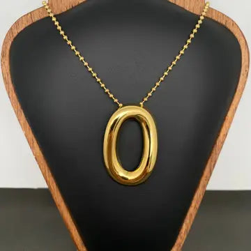 Wren Glossy O-Shape 18K Gold Plated Necklace