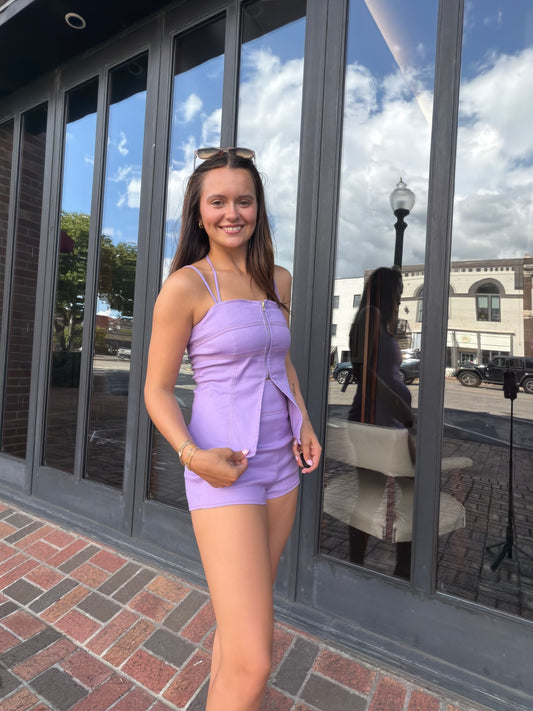 Laura Purple Double Strap Set