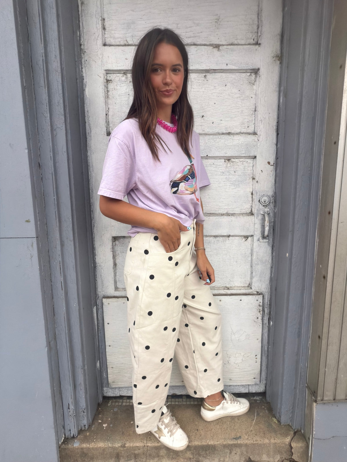 Goldie Polka Dot Barrel Jeans
