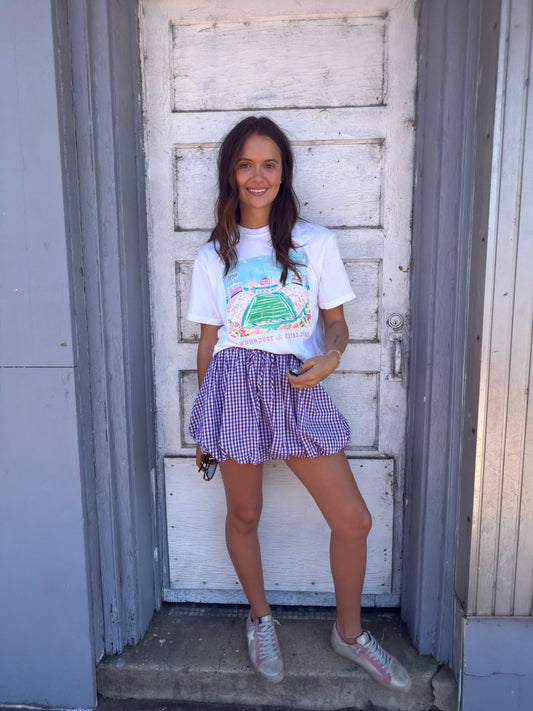 Palmer Purple Gingham Bubble Skirt