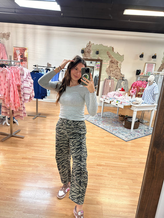 Madi Zebra Barrel Jeans