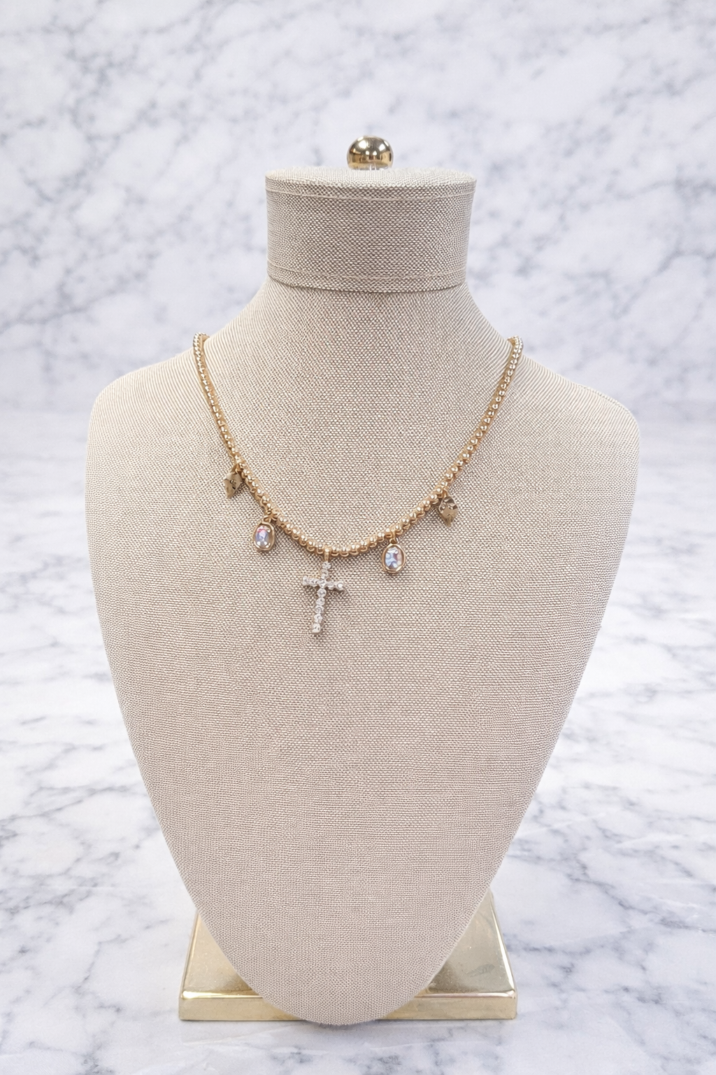 Ella Cross Diamond Charm Necklace