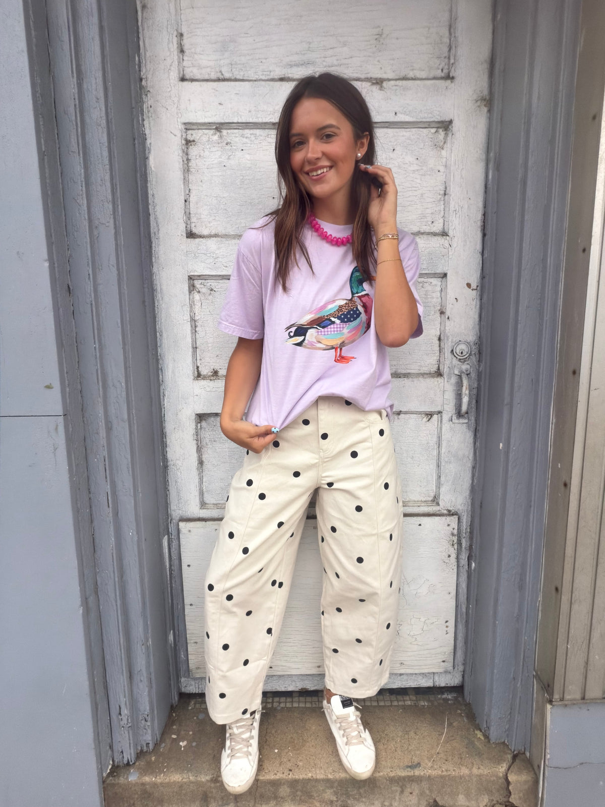 Goldie Polka Dot Barrel Jeans
