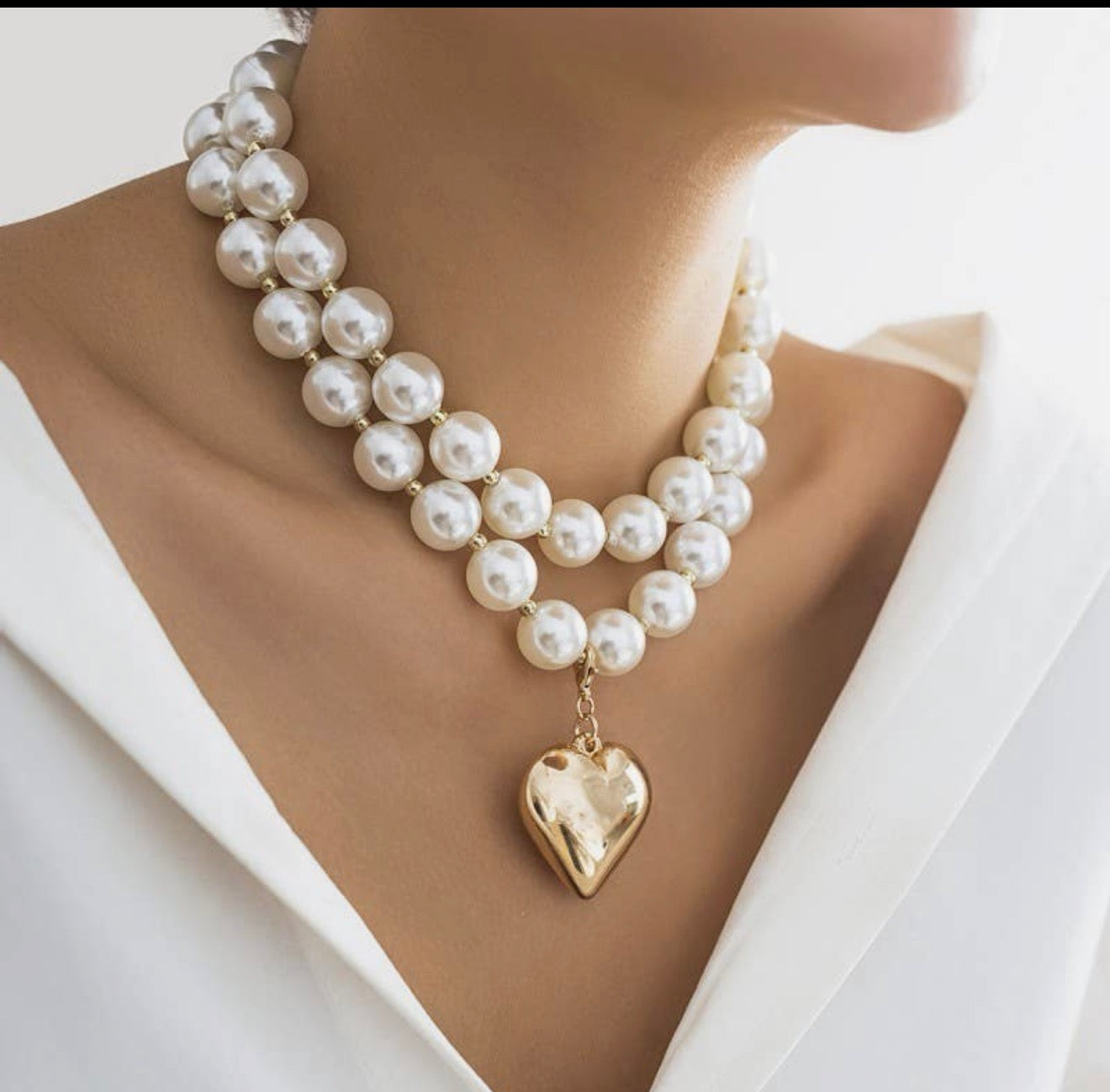 Avery Double Layered Pearl Necklace