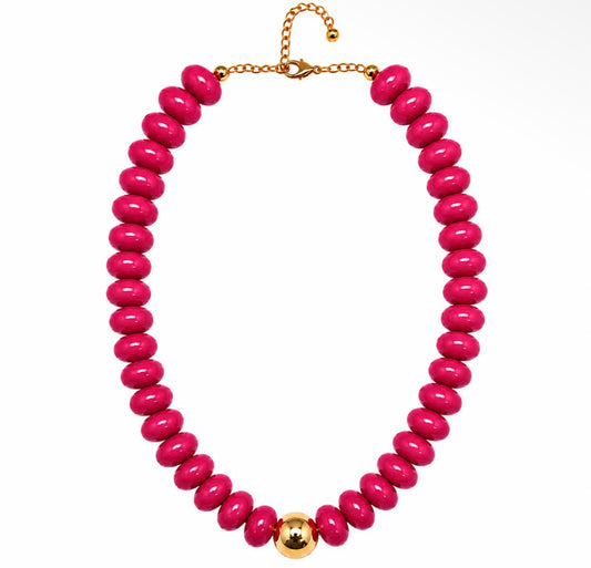 Sailor Fuchsia Beaded Necklace