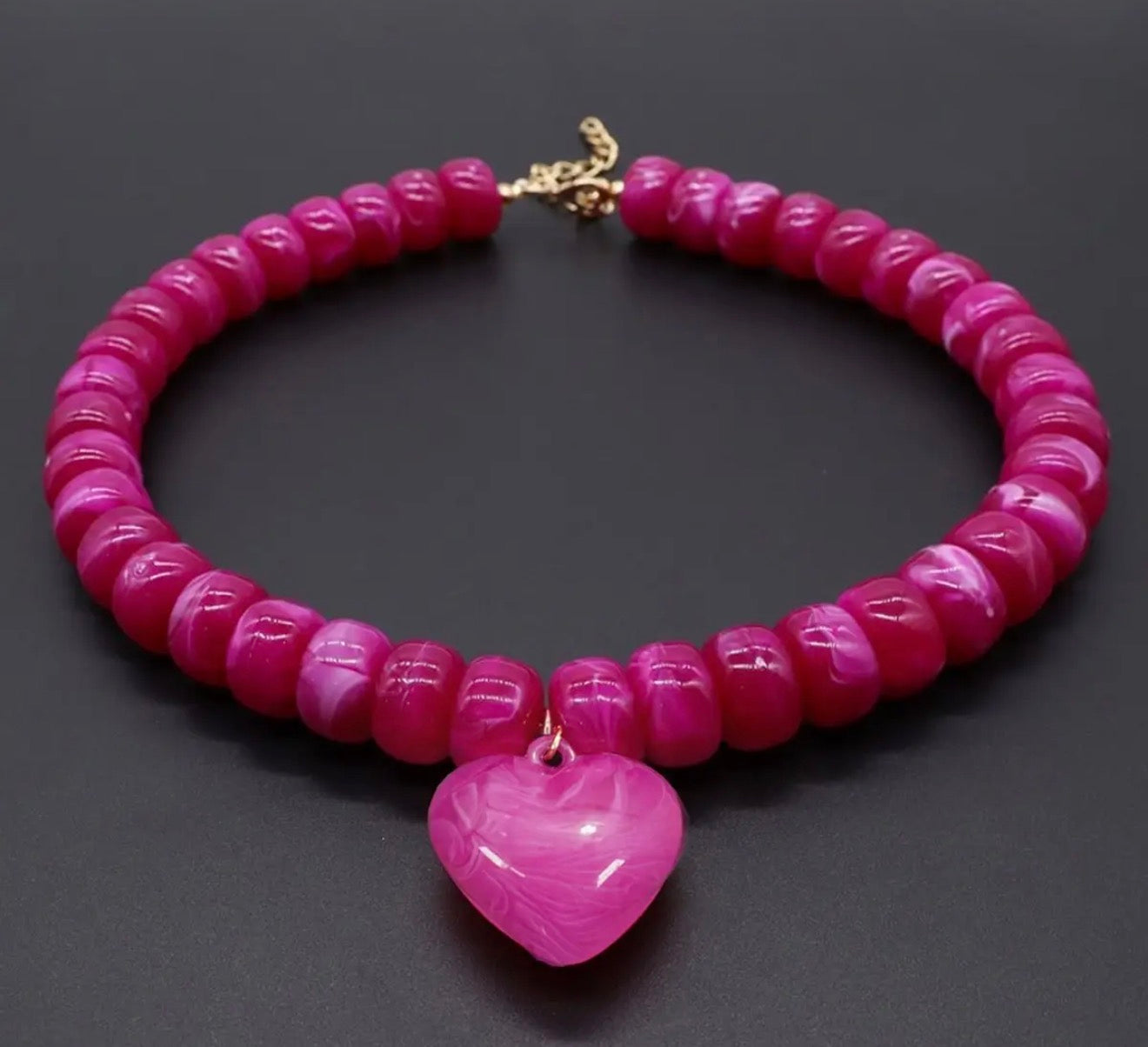 Annie Heart Pendant Beaded Necklace