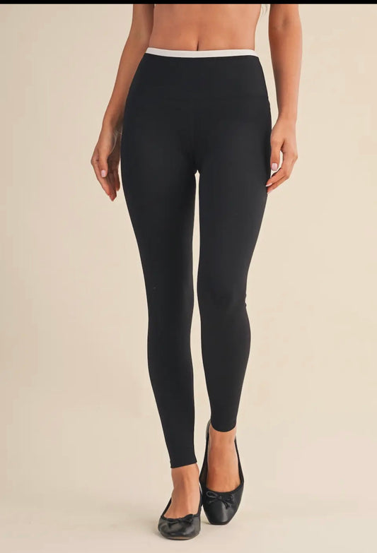 Sami Black with White Leggings