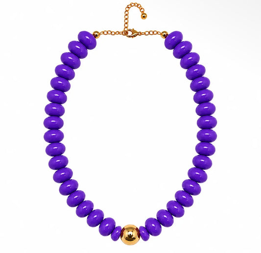 Sailor Dark Purple Beaded Necklace
