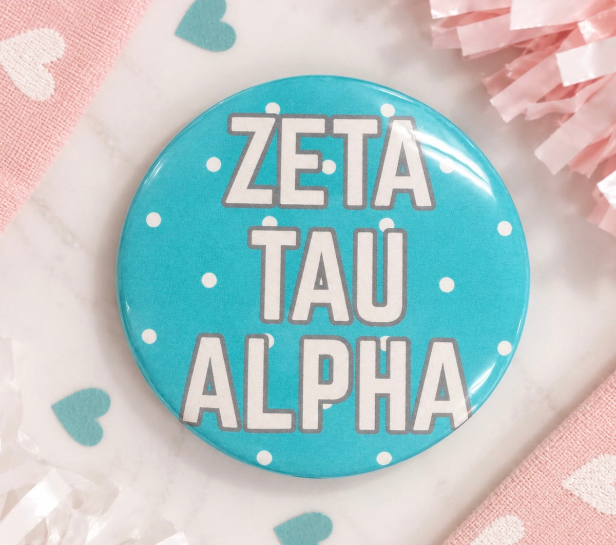 Zeta Tau Polka Dot Button