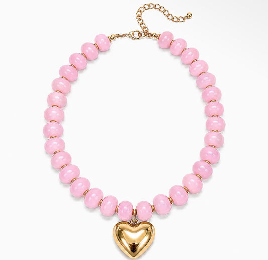 Sailor Light Pink Heart Statement Necklace
