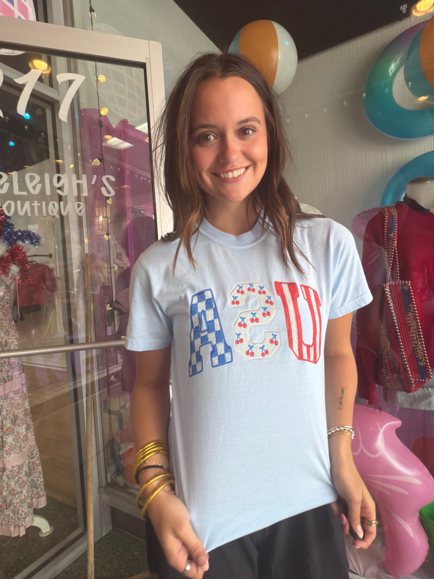 Christi Blue USA Tee