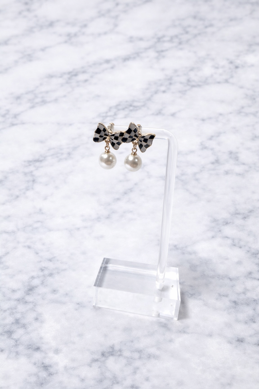 Emma Bow Pearl Earrings