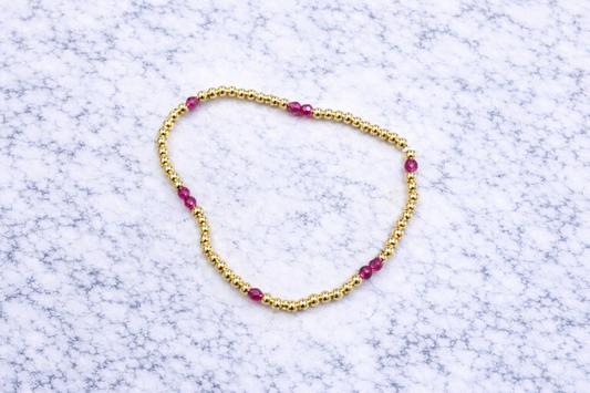 Kolby Pendent Purple Gold Bracelet
