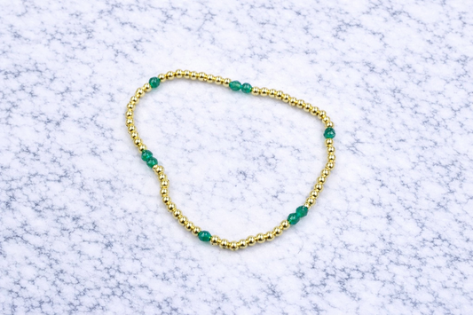 Kolby Green Pendent Gold Bracelet