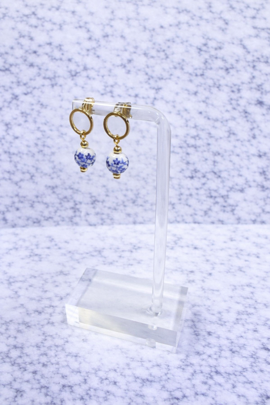 Kolby Blue Pearl Earrings