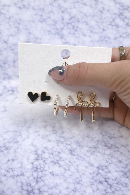 Jane Heart Bow Earrings