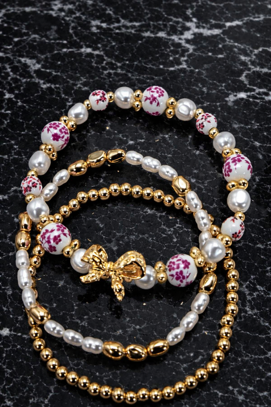 Pam Set 3 Pink Pearl Bracelet