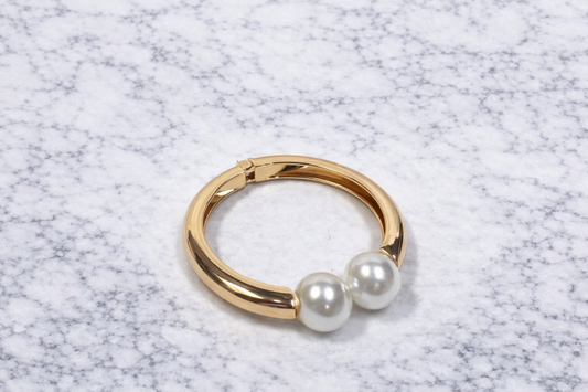 Gold Pearl Cuff Bracelet