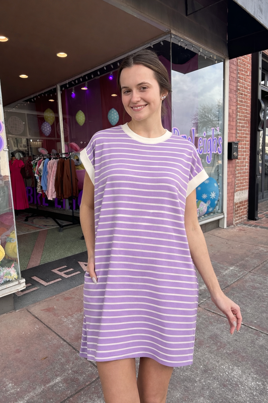 Christi Purple Stripe Dress