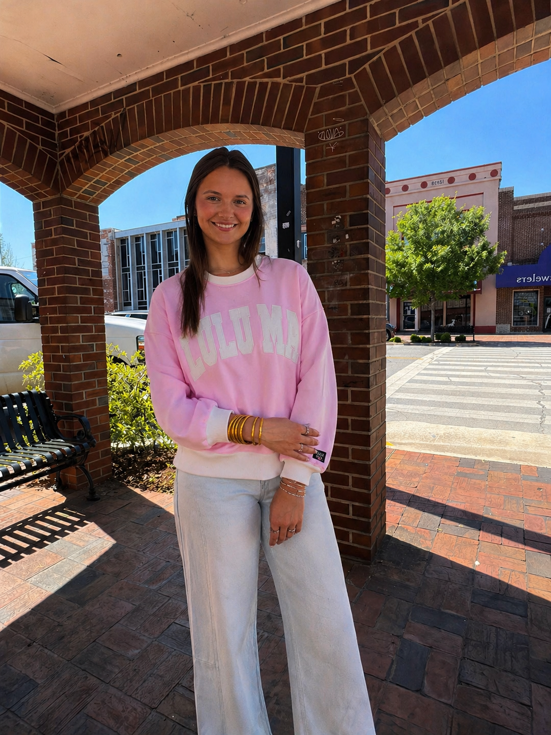 Lulu Mac Pink/ White Sweatshirt