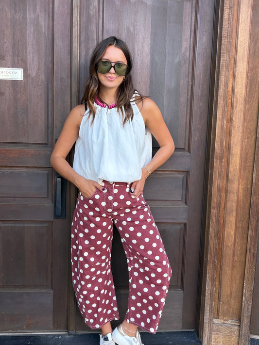 Evie Red Polka Dot Pants