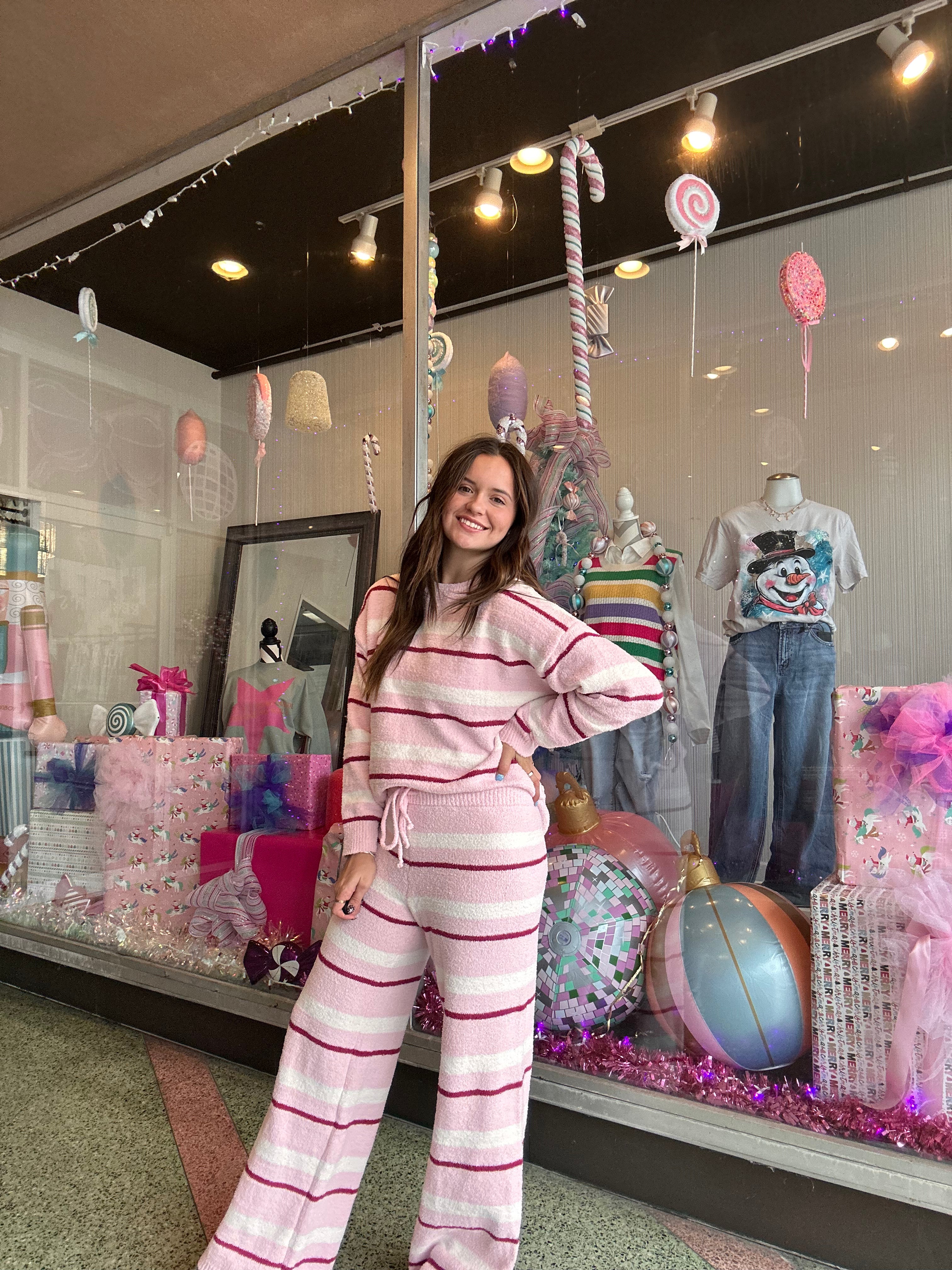 Bella Striped Fuzzy Bottom