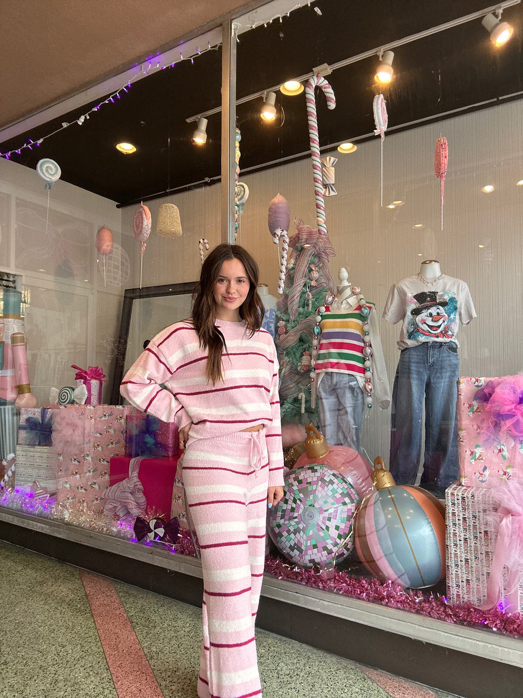 Bella Striped Fuzzy Bottom