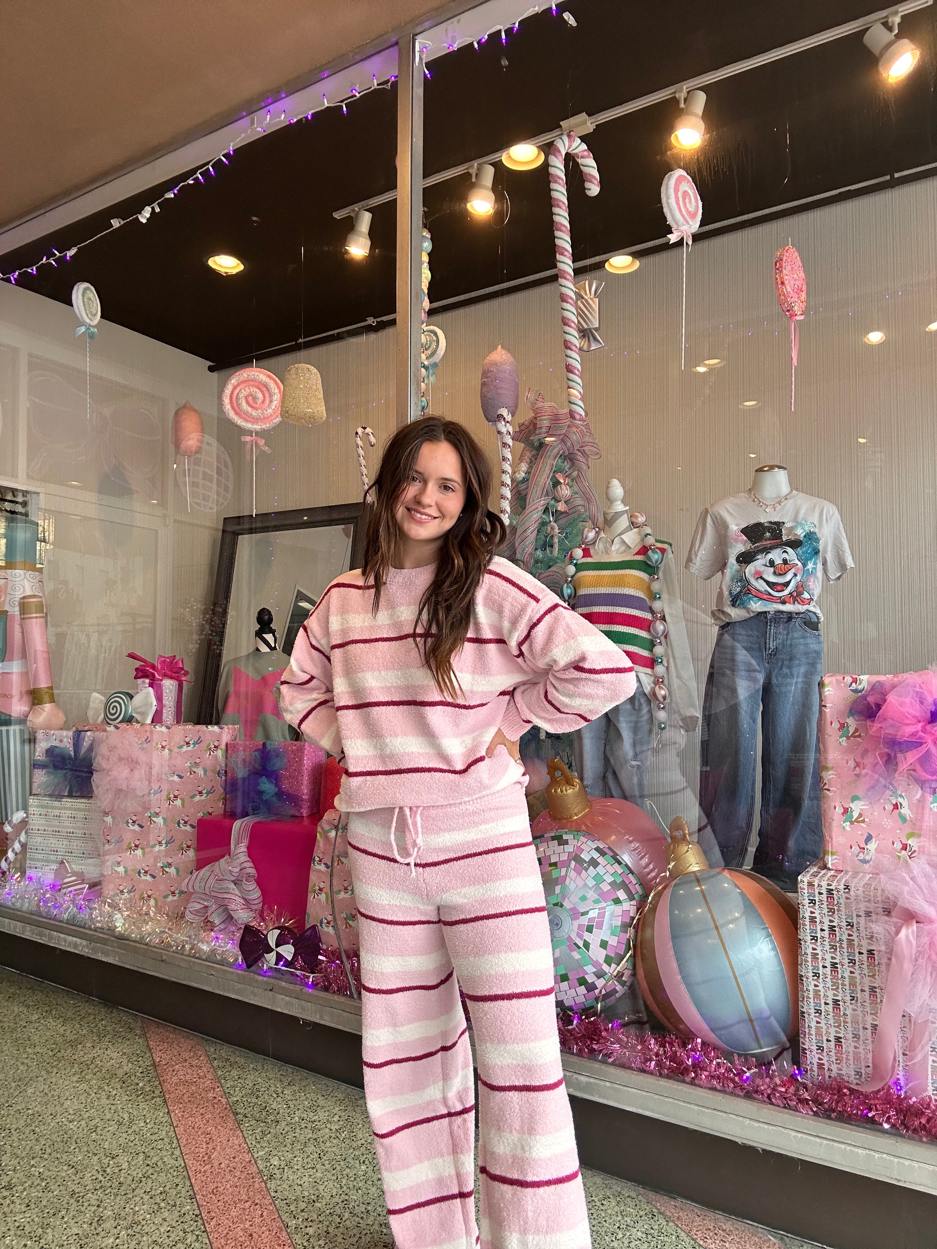 Bella Striped Fuzzy Bottom