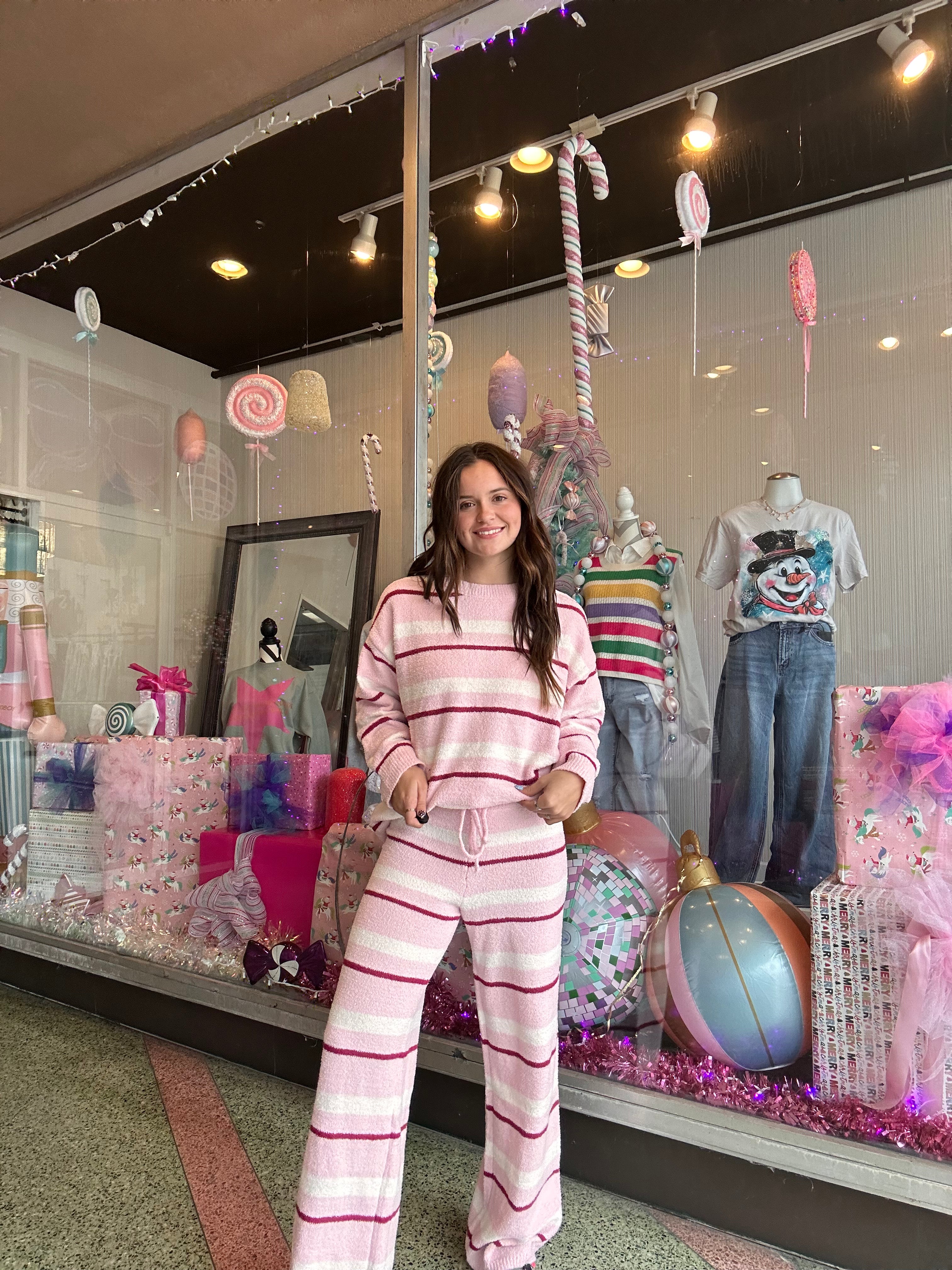 Bella Striped Fuzzy Bottom