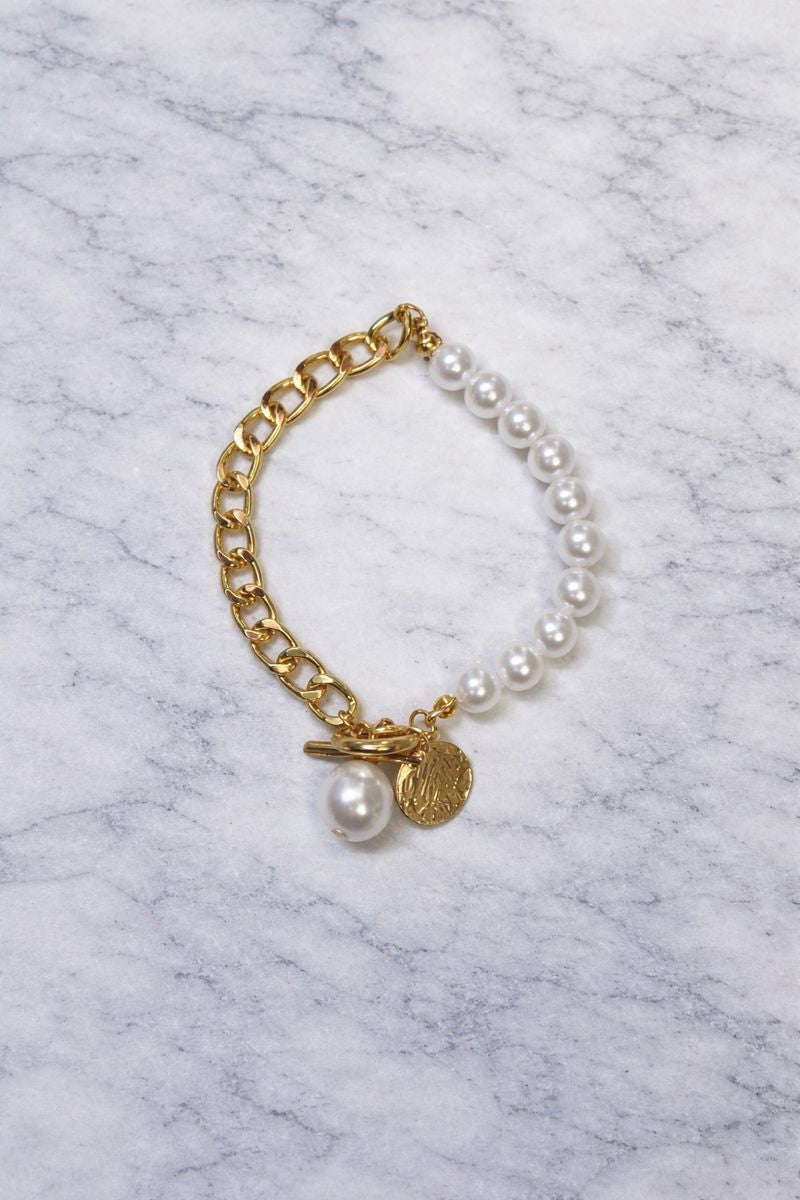 Tiffany Gold Chain & Pearl Bracelet