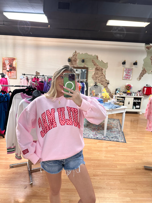 Lulu Mac Pink Gingham Sweatshirt