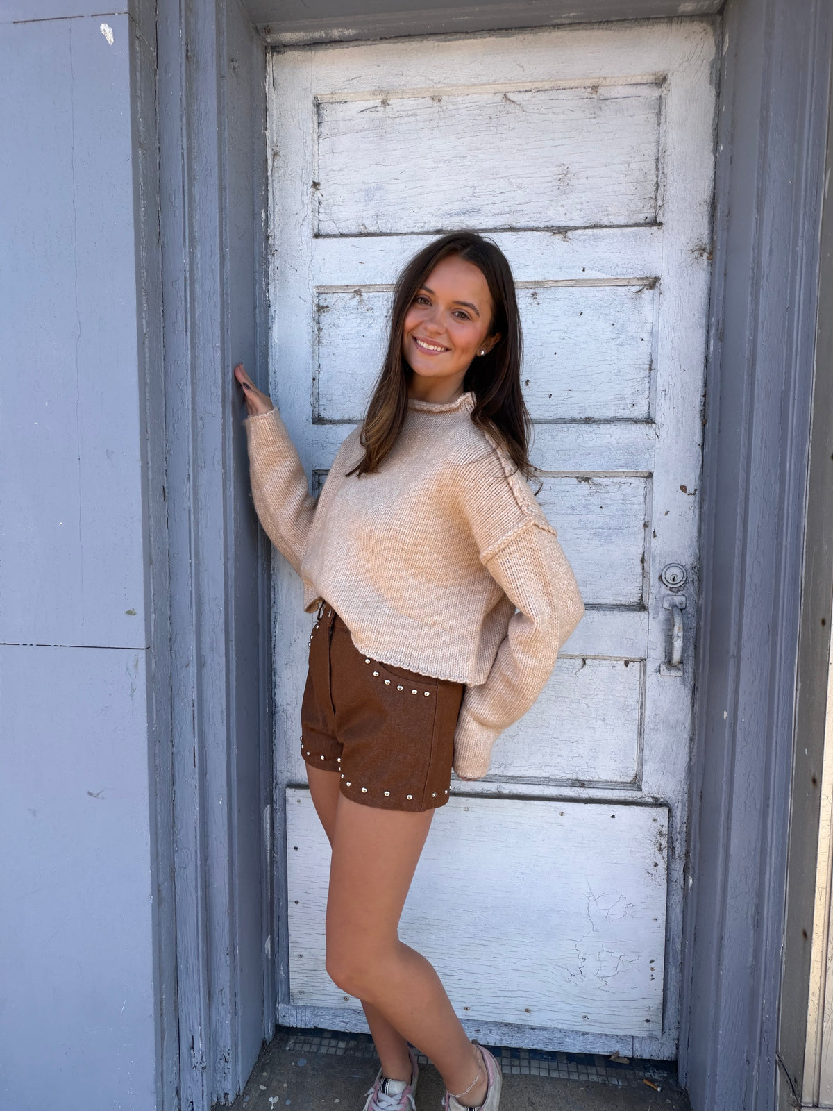 Maple Cream Cropped Sweater