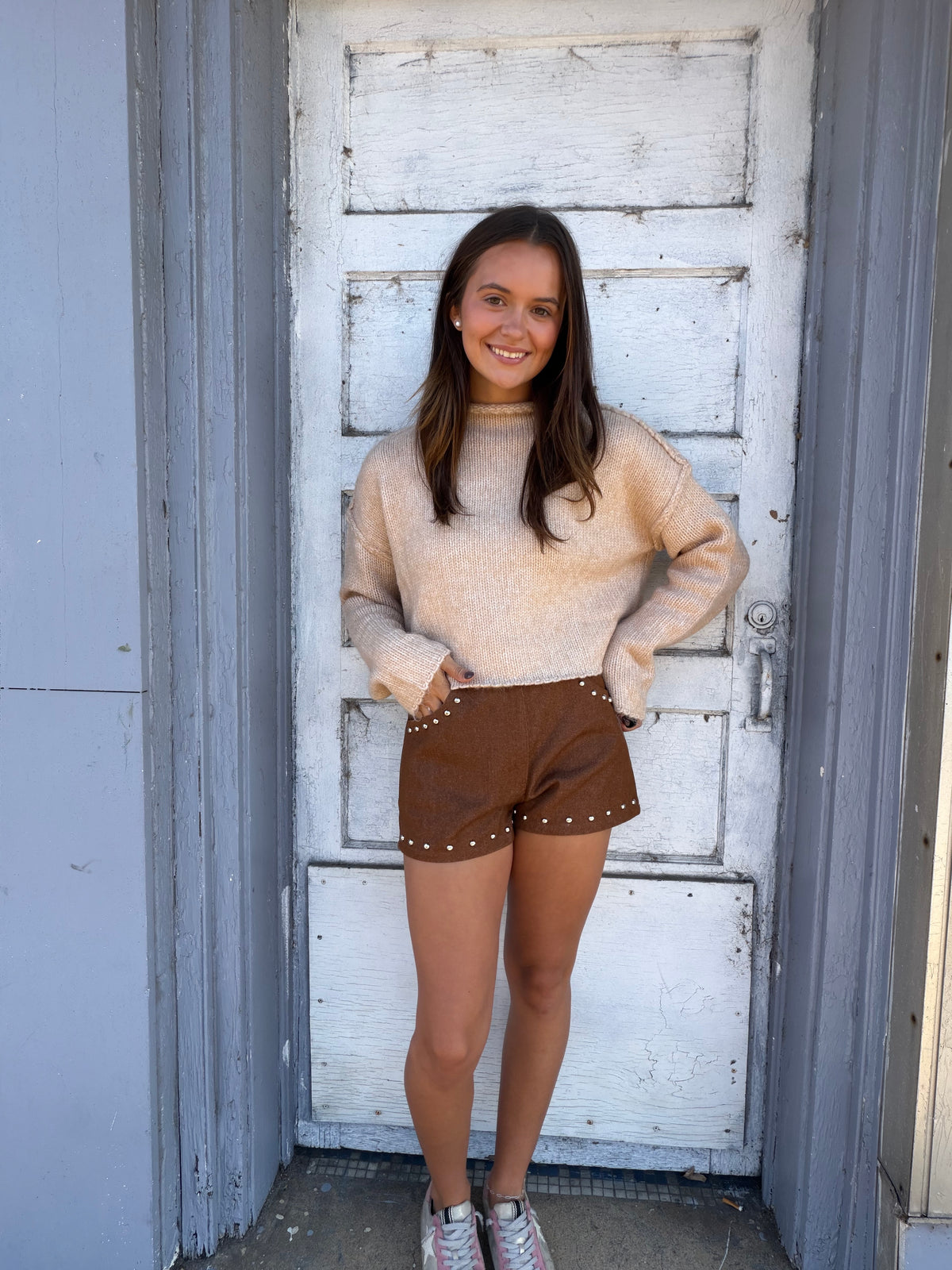 Maple Cream Cropped Sweater